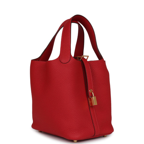 Hermes Picotin Lock 18 Vermillion Clemence Gold Hardware