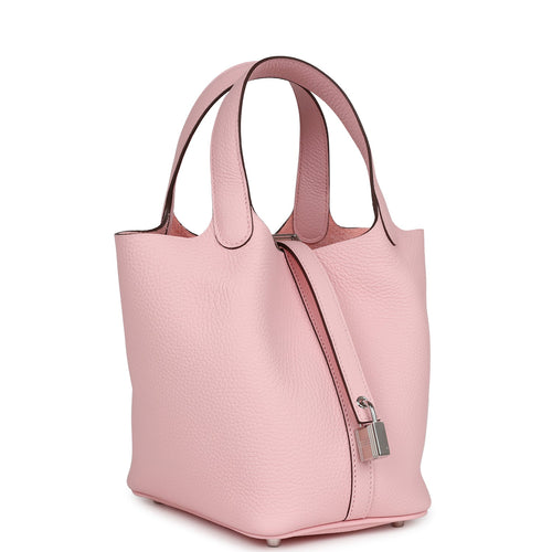 Hermes Picotin Lock 18 Rose Sakura Clemence Palladium Hardware