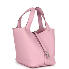 Hermes Picotin Lock 22 Mauve Sylvestre Clemence Palladium Hardware