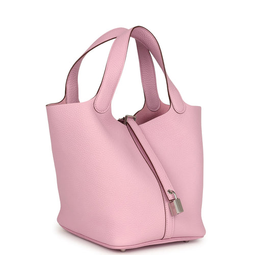 Hermes Picotin Lock 22 Mauve Sylvestre Clemence Palladium Hardware