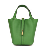 Hermes Picotin Lock 18 Vert Yucca Clemence Gold Hardware