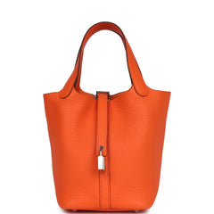 Hermes Picotin Lock 18 Orange Minium Clemence Palladium Hardware