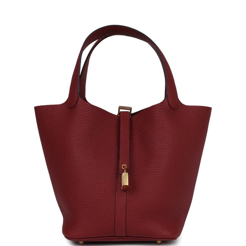 Hermes Picotin Lock 22 Rouge H Clemence Gold Hardware