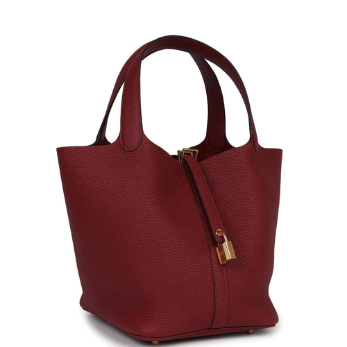 Hermes Picotin Lock 22 Rouge H Clemence Gold Hardware