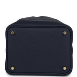 Hermes Picotin 18 Touch Bleu Nuit Clemence and Bleu Marine Matte Alligator Gold Hardware