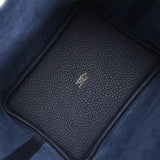Hermes Picotin 18 Touch Bleu Nuit Clemence and Bleu Marine Matte Alligator Gold Hardware