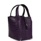 Hermes Picotin Lock 18 Amethyste Matte Alligator Palladium Hardware