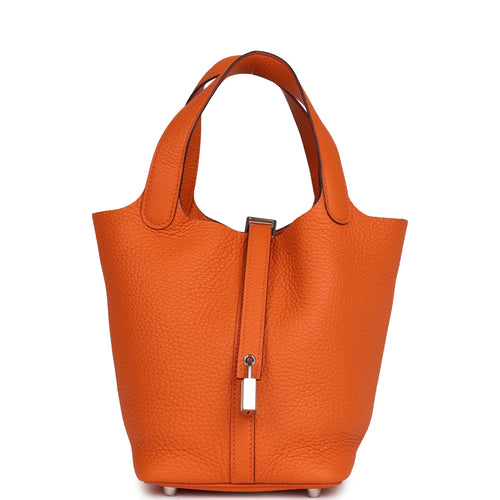 Hermes Picotin Lock 18 Orange Clemence Palladium Hardware