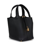 Hermes Picotin Lock 18 Black Clemence Gold Hardware