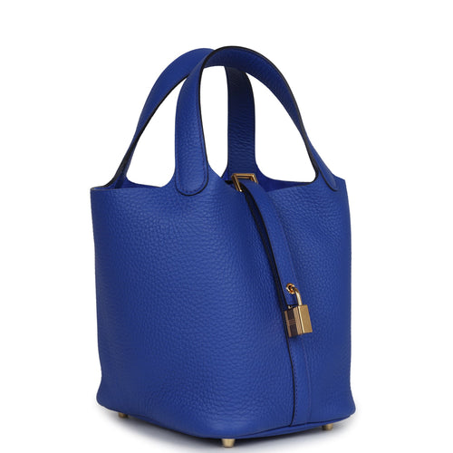 Hermes Picotin Lock 18 Bleu Royal Clemence Gold Hardware