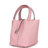 Hermes Picotin 22 Rose Sakura Clemence Palladium Hardware