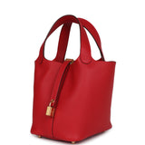 Hermes Picotin Lock 18 Rouge Casaque Clemence Gold Hardware