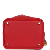 Hermes Picotin Lock 18 Rouge Casaque Clemence Gold Hardware