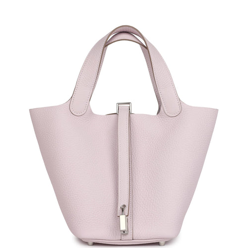 Hermes Picotin Lock 18 Mauve Pale Clemence Palladium Hardware
