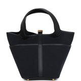 Hermes Picotin Cargo 18 Black Toile Goeland and Swift Gold Hardware