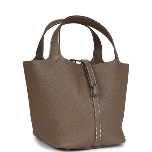 Hermes Picotin Lock 22 Etoupe Clemence Palladium Hardware