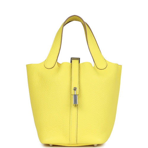Hermes Picotin Lock 18 Lime Clemence Palladium Hardware