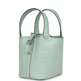 Hermes Micro Picotin Lock 14 Vert D'Eau Matte Alligator Palladium Hardware