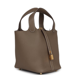 Hermes Picotin Lock 18 Etoupe Clemence Gold Hardware