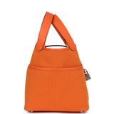 Hermes Picotin Cargo 18 Orange Swift and Toile Canvas Palladium Hardware