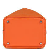 Hermes Picotin Cargo 18 Orange Swift and Toile Canvas Palladium Hardware