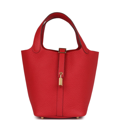 Hermes Picotin Lock 18 Vermillion Clemence Gold Hardware