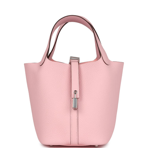 Hermes Picotin Lock 18 Rose Sakura Clemence Palladium Hardware