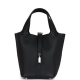 Hermes Picotin Lock 18 Black Clemence Palladium Hardware