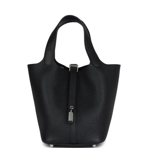 Hermes Picotin Lock 18 Black Clemence Palladium Hardware