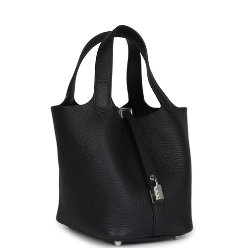 Hermes Picotin Lock 18 Black Clemence Palladium Hardware