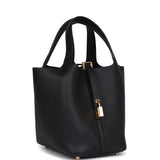 Hermes Picotin Lock 18 Black Clemence Gold Hardware