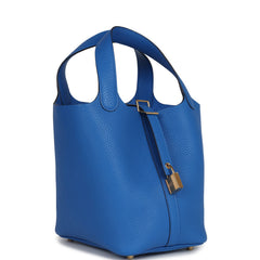 Hermes Picotin Lock 18 Bleu Royal Clemence Gold Hardware