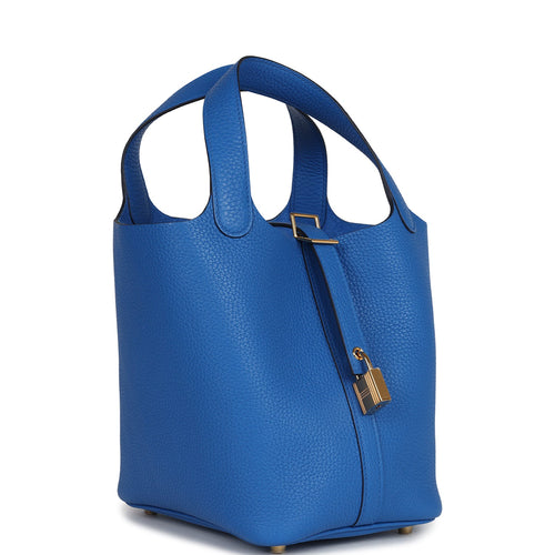 Hermes Picotin Lock 18 Bleu Royal Clemence Gold Hardware