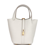 Hermes Picotin Lock 18 Gris Pale Clemence Gold Hardware