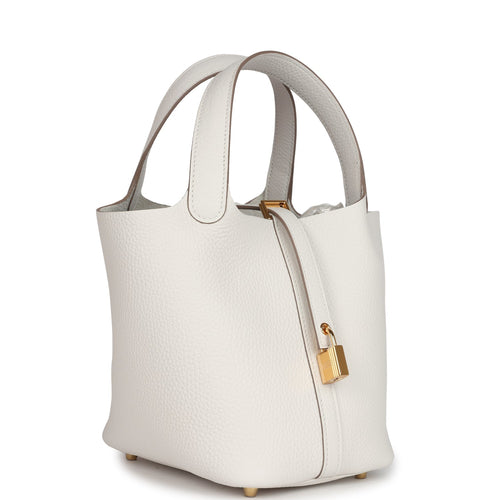 Hermes Picotin Lock 18 Gris Pale Clemence Gold Hardware