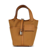 Hermes Picotin Cargo 18 Sesame Swift and Toile Canvas Palladium Hardware