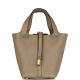 Hermes Picotin Lock 18 Beige Marfa Clemence Gold Hardware