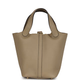 Hermes Picotin Lock 18 Beige Marfa Clemence Gold Hardware