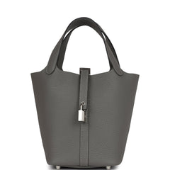 Hermes Picotin Lock 18 Gris Meyer Clemence Palladium Hardware
