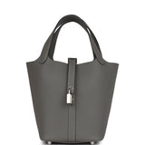 Hermes Picotin Lock 18 Gris Meyer Clemence Palladium Hardware