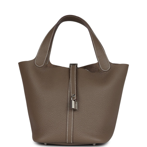 Hermes Picotin Lock 22 Etoupe Clemence Palladium Hardware