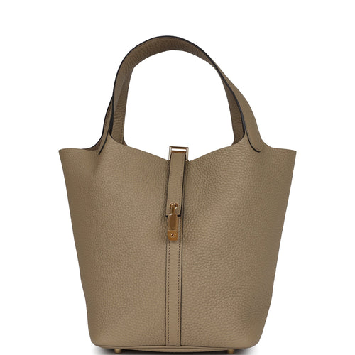 Hermes Picotin Lock 22 Beige Marfa Clemence Gold Hardware