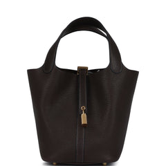 Hermes Picotin Lock 18 Ebene Barenia Faubourg Gold Hardware