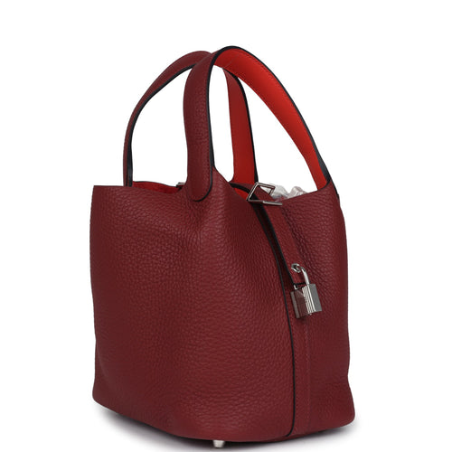 Hermes Picotin Lock 18 Eclat Rouge H Clemence Palladium Hardware
