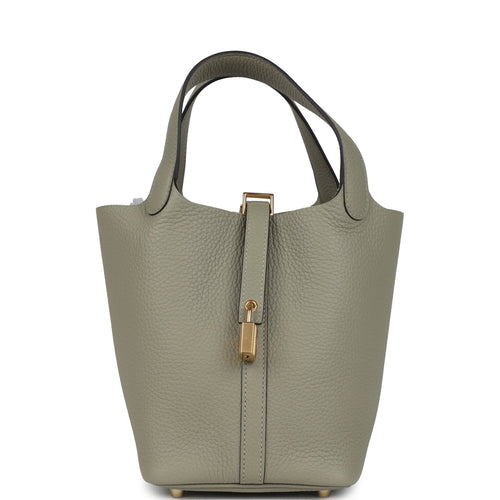 Hermes Picotin Lock 18 Sauge Clemence Gold Hardware