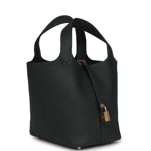Hermes Picotin Lock 18 Vert Fonce Clemence Gold Hardware