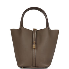 Hermes Picotin Lock 22 Etoupe Clemence Gold Hardware