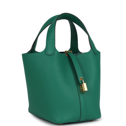 Hermes Picotin Lock 18 Vert Vertigo Clemence Gold Hardware
