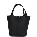Hermes Picotin Lock 22 Black Clemence Palladium Hardware
