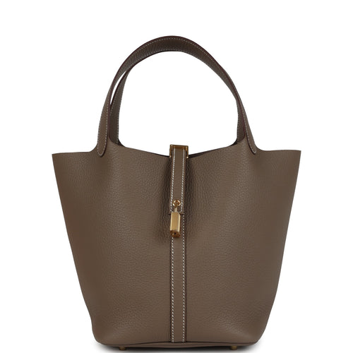 Hermes Picotin Lock 22 Etoupe Clemence Gold Hardware